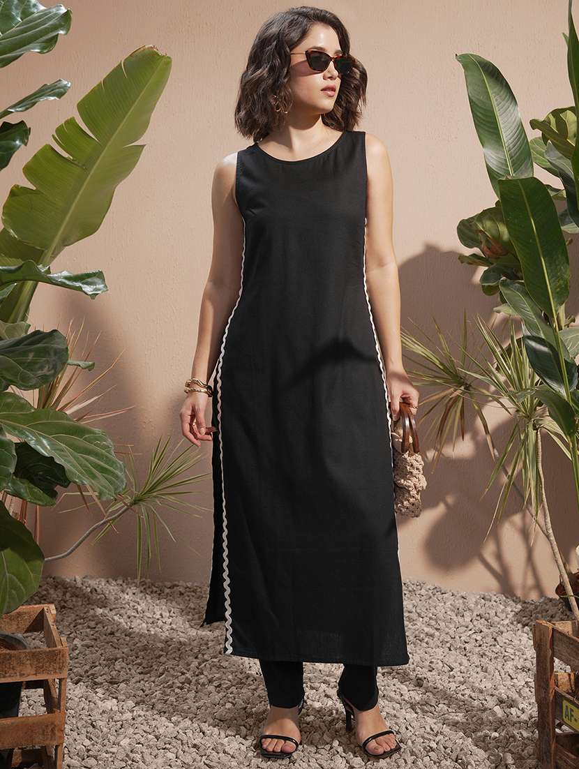 women black kurta pant set