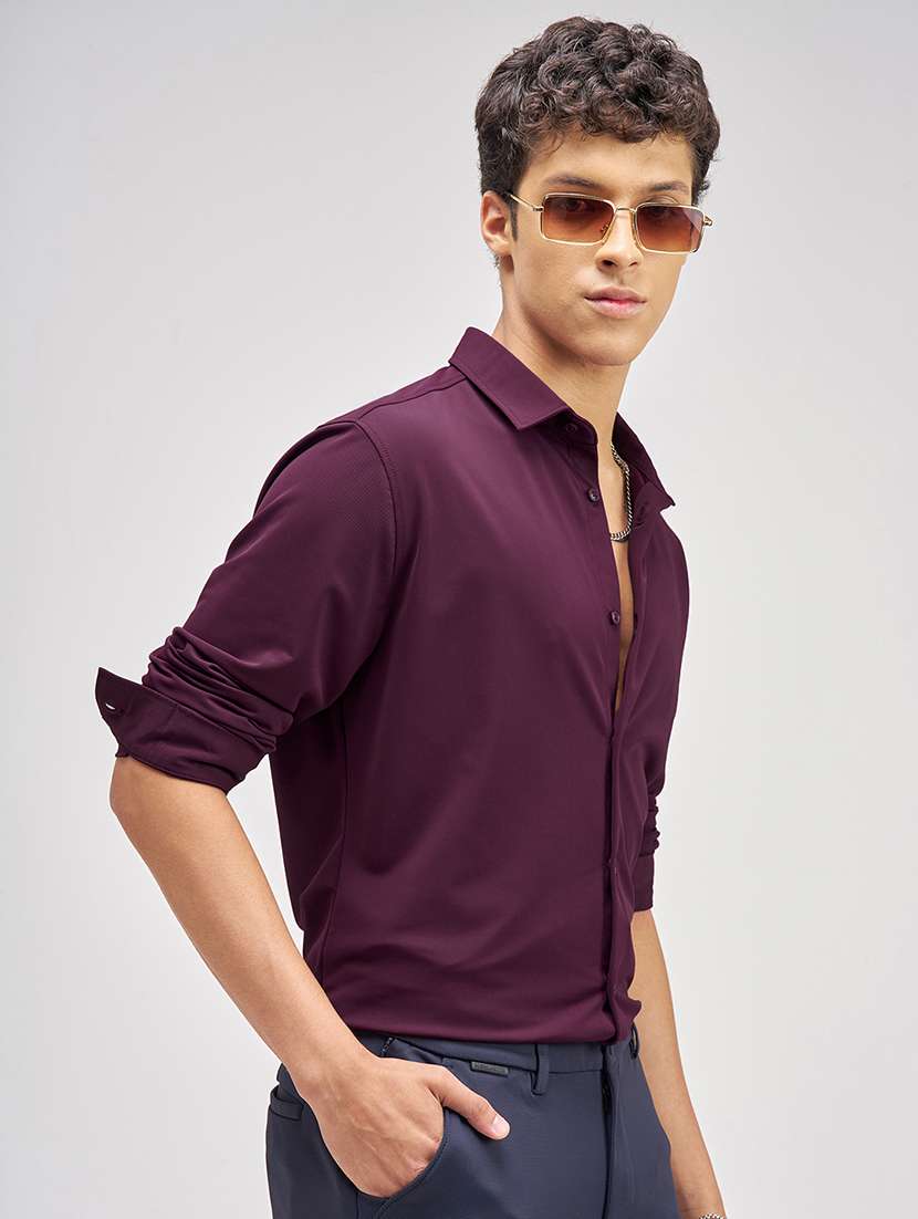 Men Solid Long Sleeve Regular Fit Casual Shirt - 22470358 -  Standard Image - 2