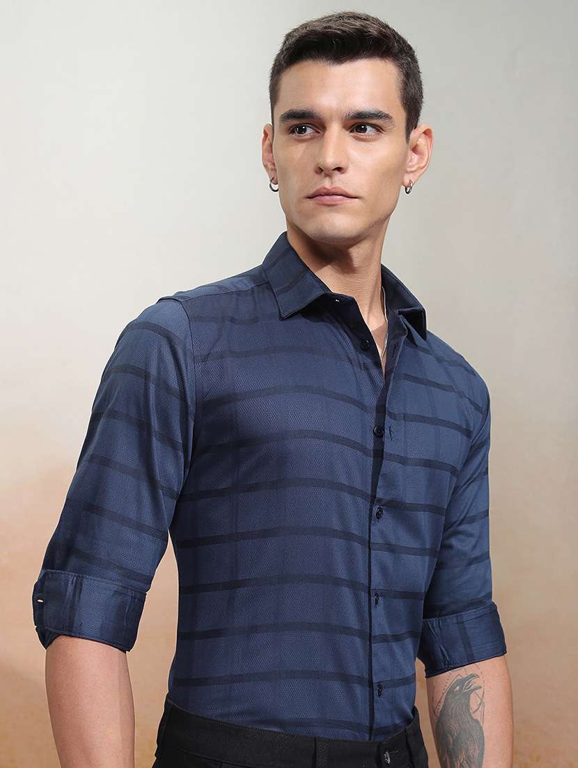 men striped long sleeve regular fit casual shirt - 22470407 -  Standard Image - 2