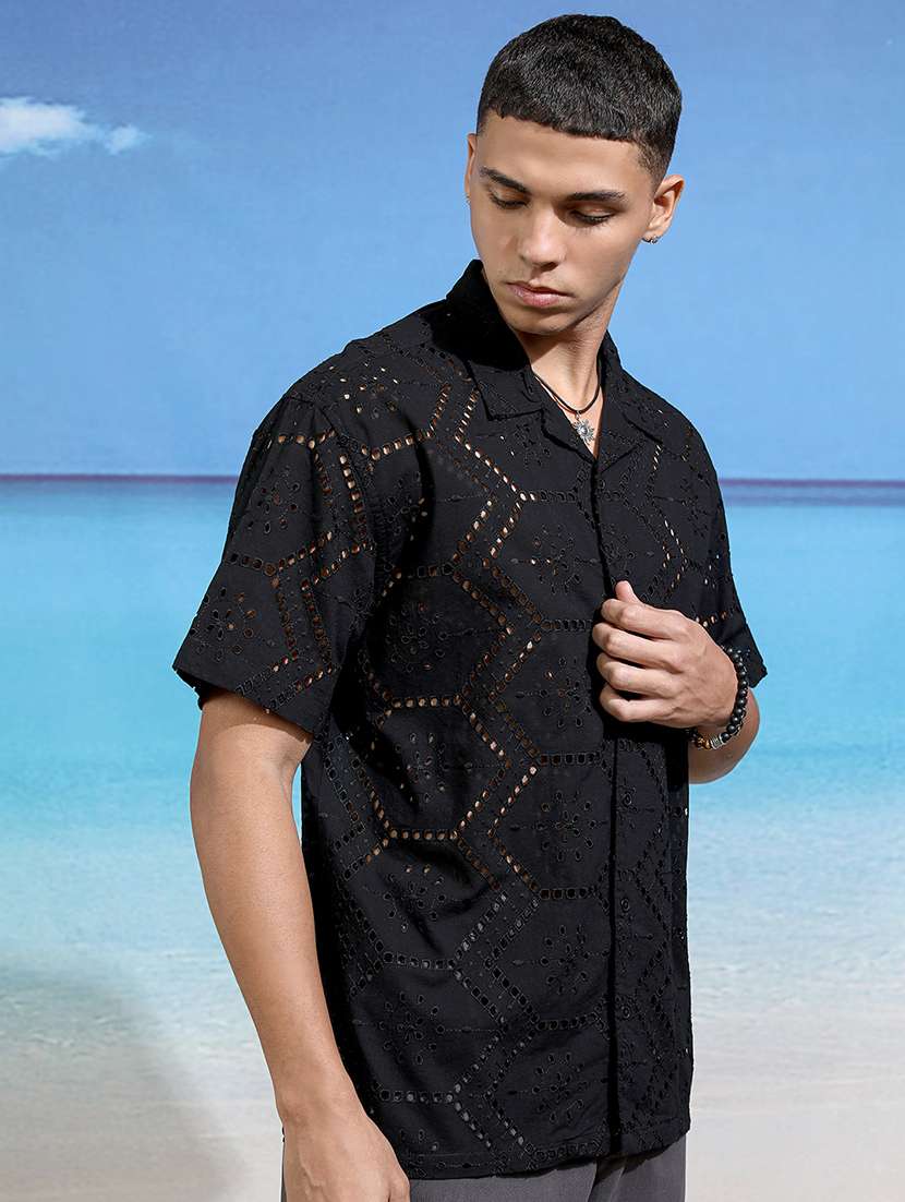 men self design short sleeve regular fit casual shirt - 22470467 -  Standard Image - 2