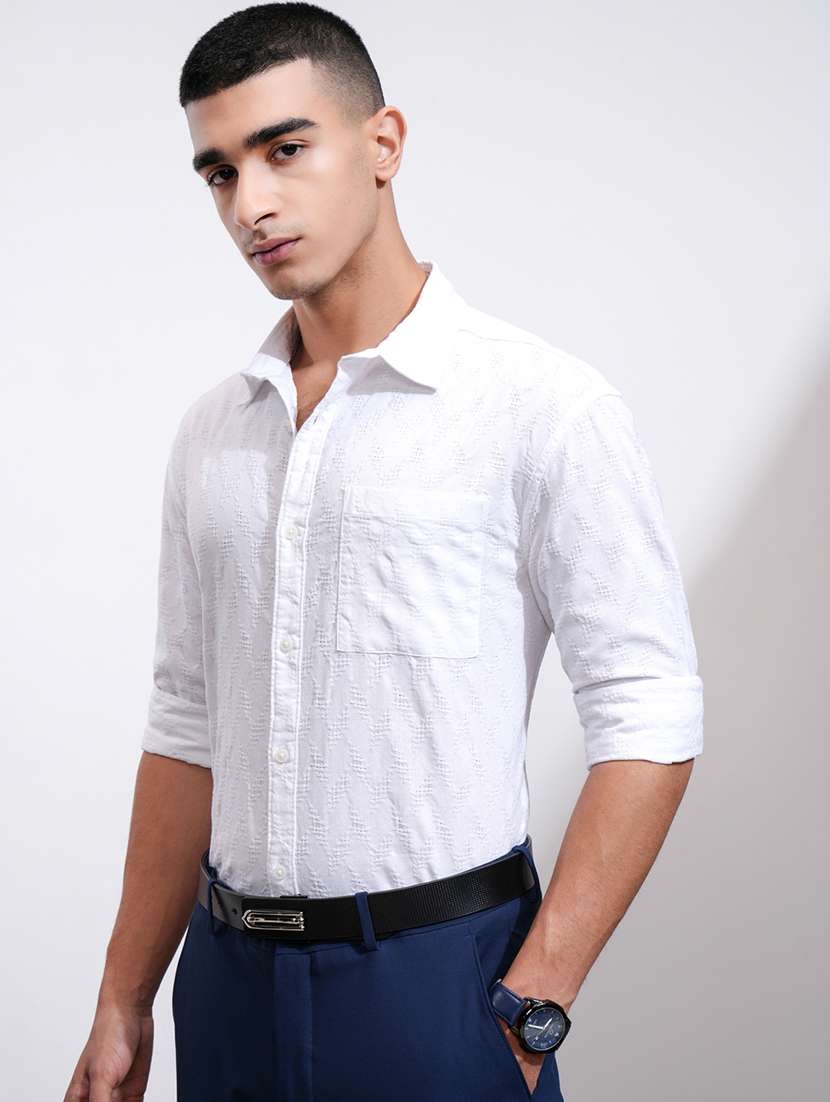men self design long sleeve regular fit casual shirt - 22470485 -  Standard Image - 2