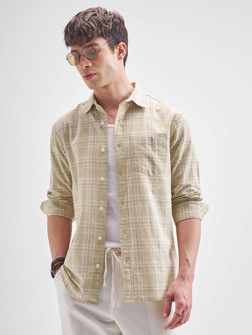 men checkered long sleeve regular fit casual shirt - 22470539 -  Standard Image - 2
