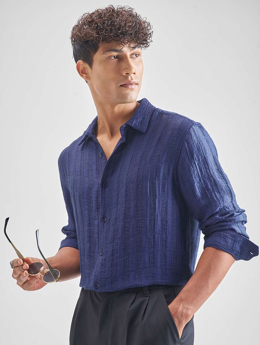men self design long sleeve regular fit casual shirt - 22470565 -  Standard Image - 2