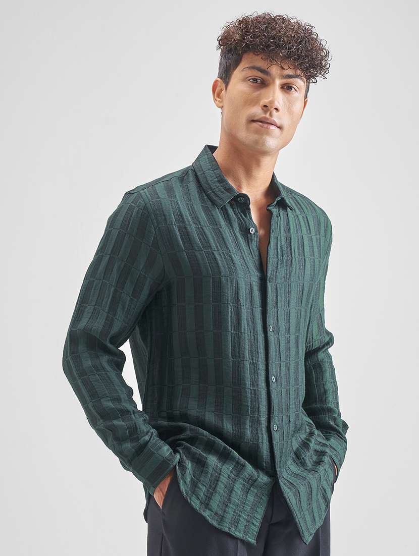 men self design long sleeve regular fit casual shirt - 22470566 -  Standard Image - 2