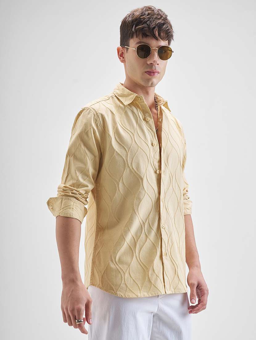 men self design long sleeve regular fit casual shirt - 22470570 -  Standard Image - 2