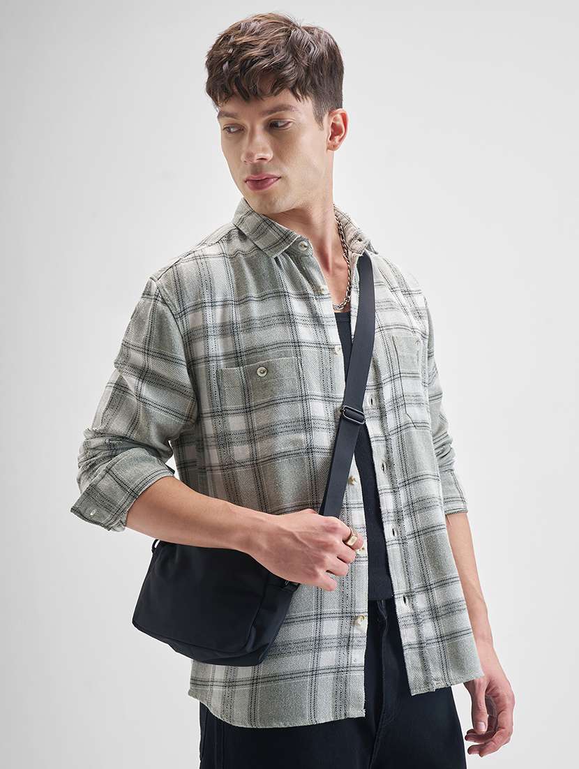 men checkered long sleeve regular fit casual shirt - 22470587 -  Standard Image - 2