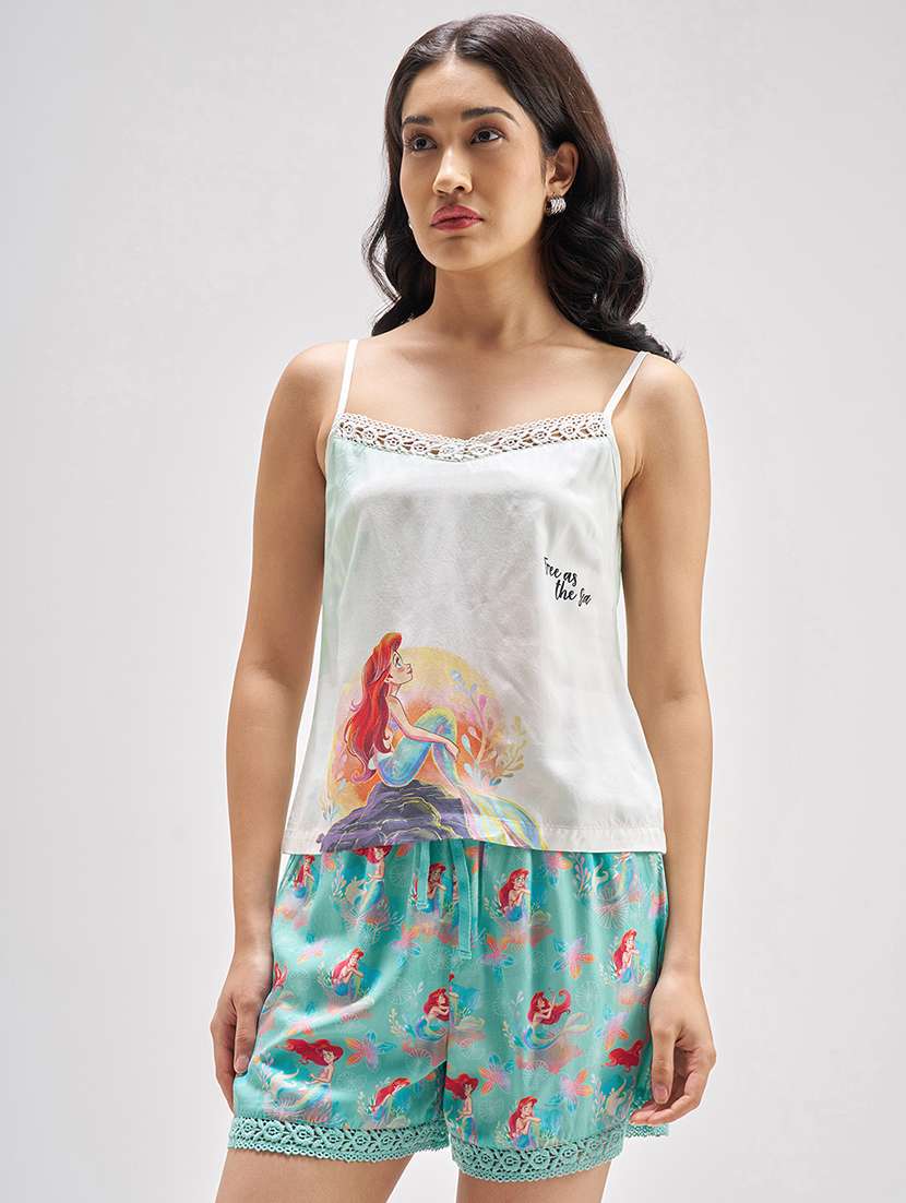 women printed viscose top and shorts set - 22470647 -  Standard Image - 2