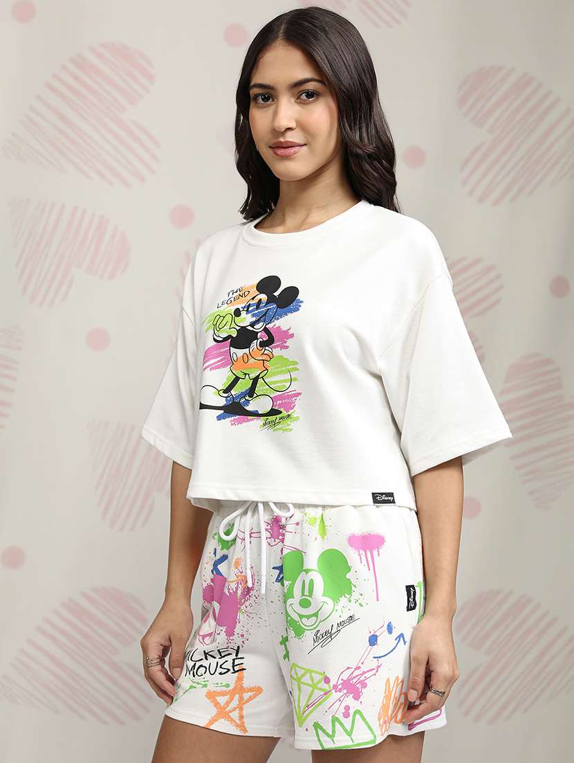 women white cotton printed top and shorts set - 22470668 -  Standard Image - 2