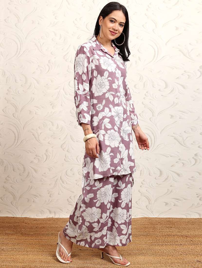 women printed cotton top and trouser set - 22470690 -  Standard Image - 2