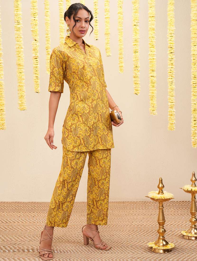 women printed polyester top and trouser set - 22470695 -  Standard Image - 2