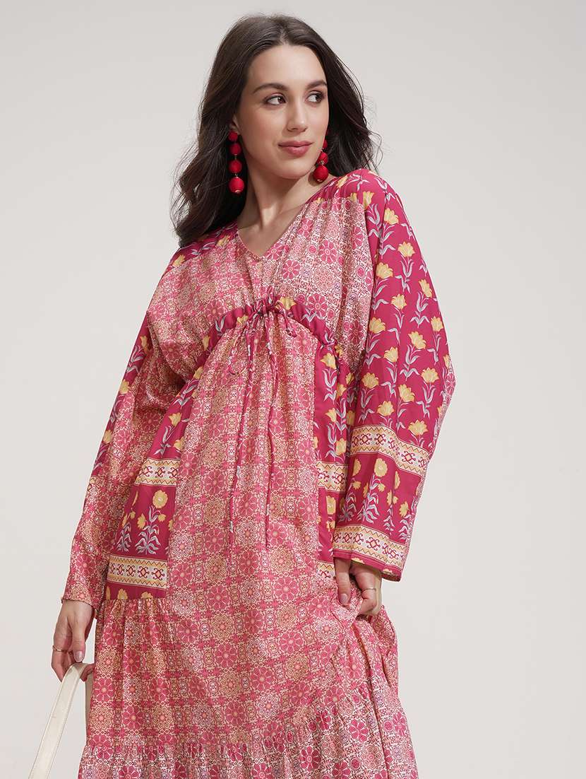women pink polyester a-line dress - 22470714 -  Standard Image - 2