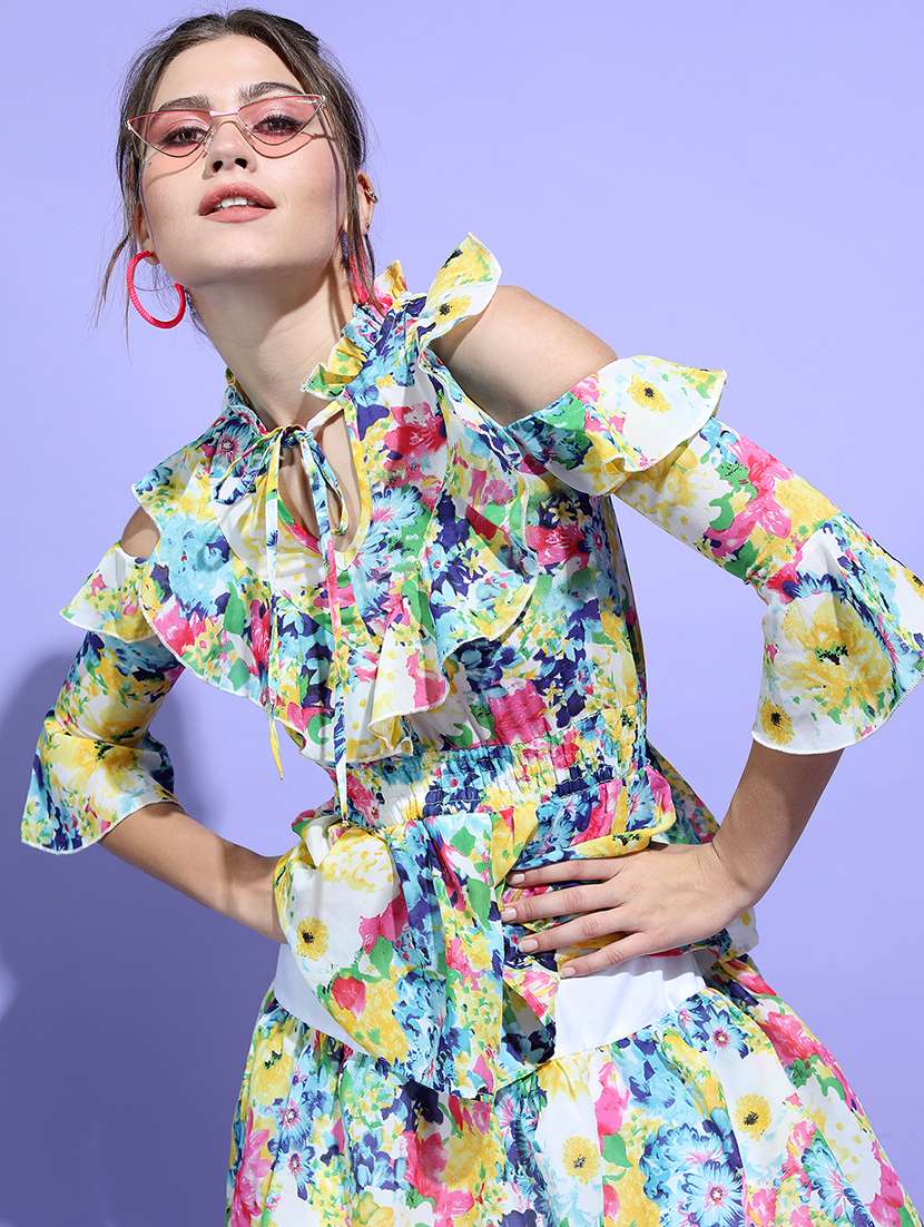 women blue polyester fit & flare dress - 22470767 -  Standard Image - 2