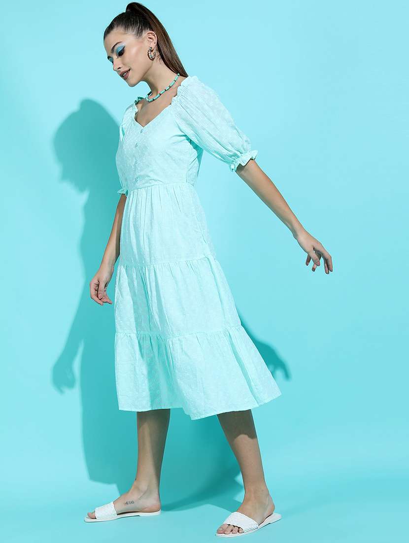 women light blue polyester a-line dress - 22470779 -  Standard Image - 2