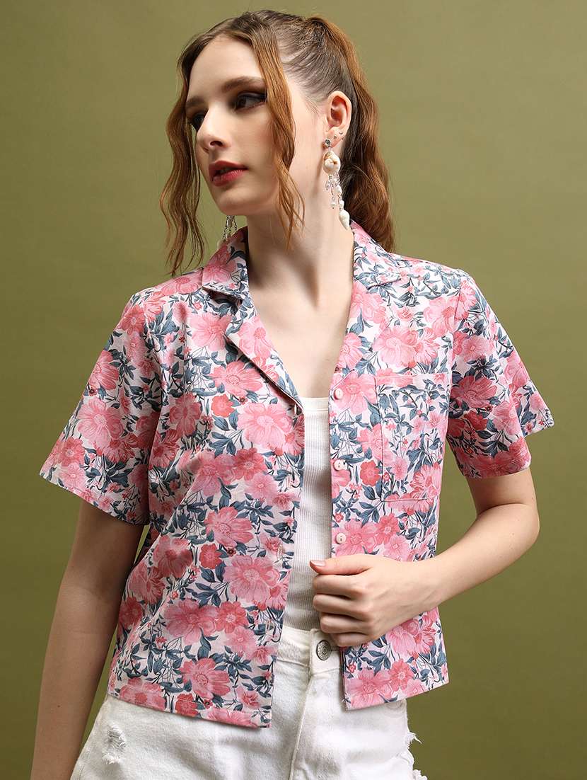 women printed green cotton regular top - 22470951 -  Standard Image - 2