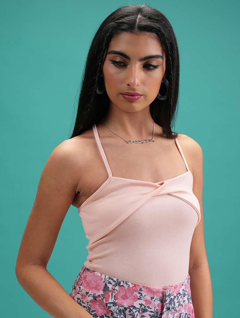 women solid pink polyester regular top - 22470953 -  Standard Image - 2