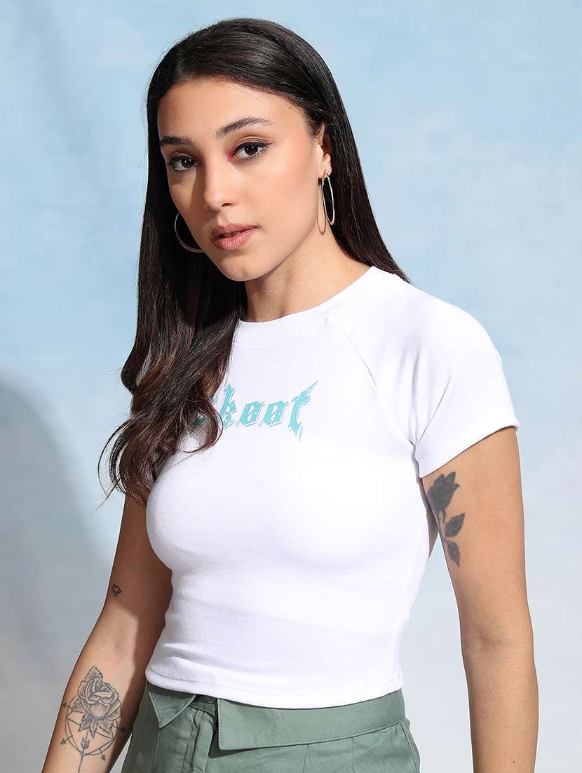 women printed white polyester regular top - 22470970 -  Standard Image - 2