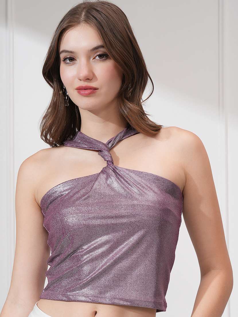 women solid magenta polyester regular top - 22471049 -  Standard Image - 2