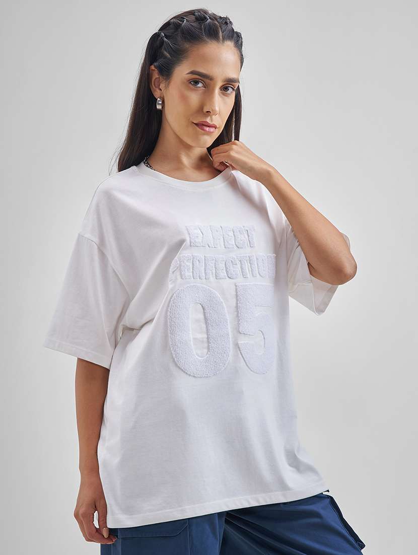 women graphic white cotton regular t-shirt - 22471130 -  Standard Image - 2