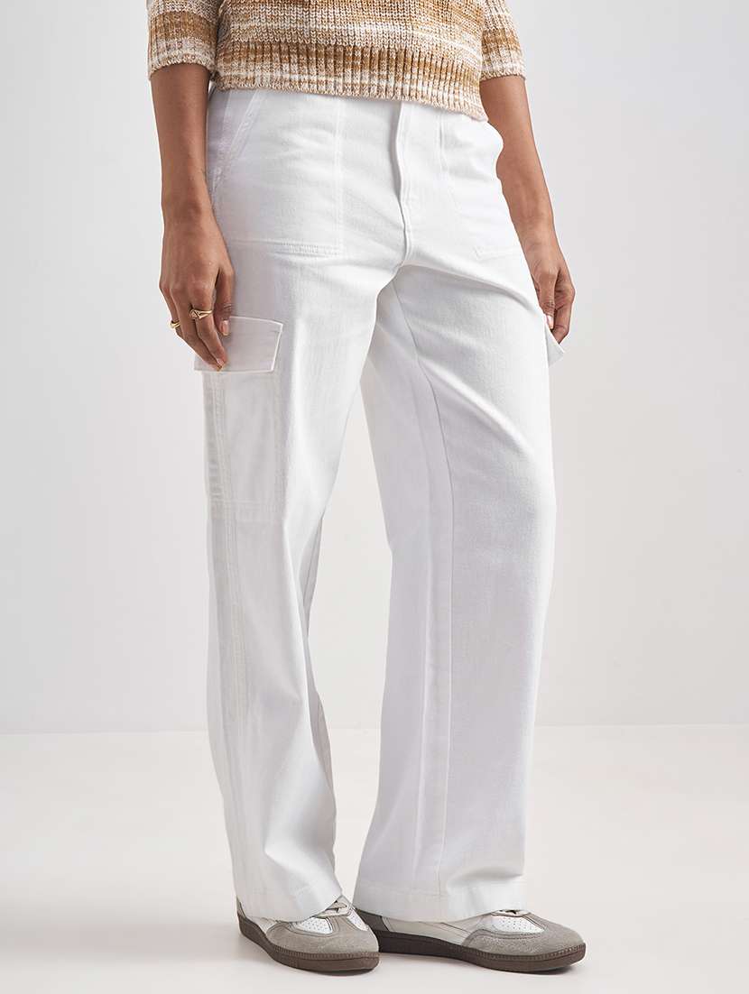 women white cotton chinos trouser - 22471162 -  Standard Image - 2
