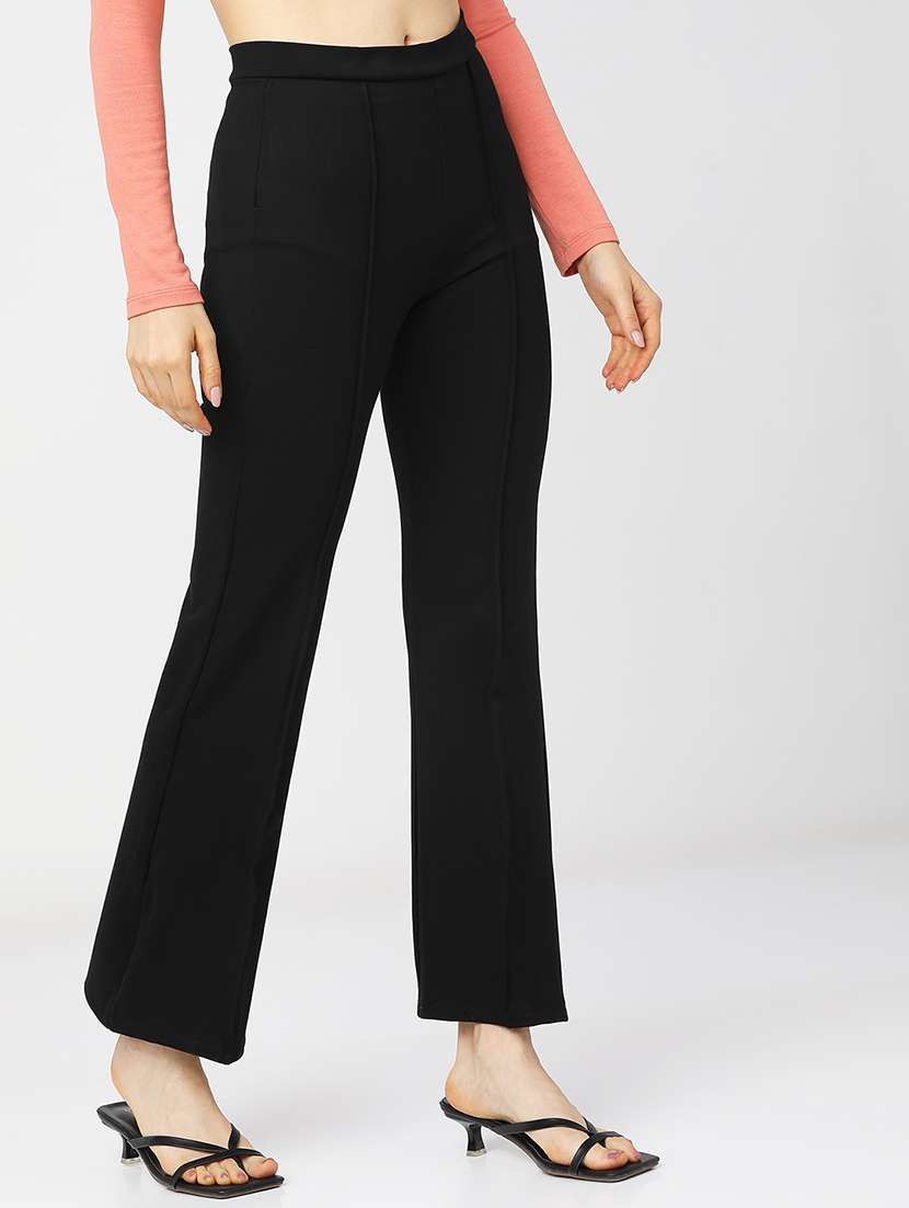 women black viscose chinos trouser - 22471184 -  Standard Image - 2