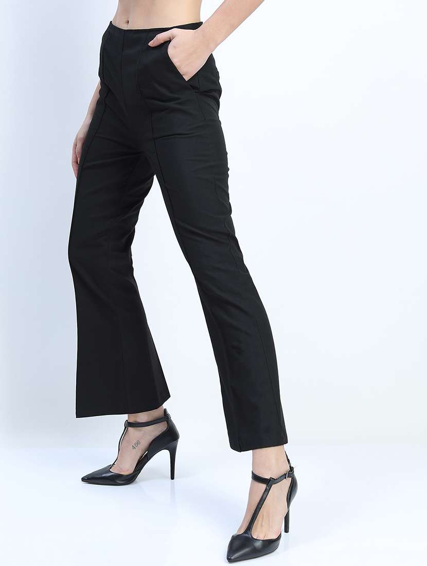 women black polyester chinos trouser - 22471207 -  Standard Image - 2
