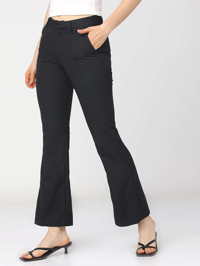 women black polyester chinos trouser - 22471210 -  Standard Image - 2