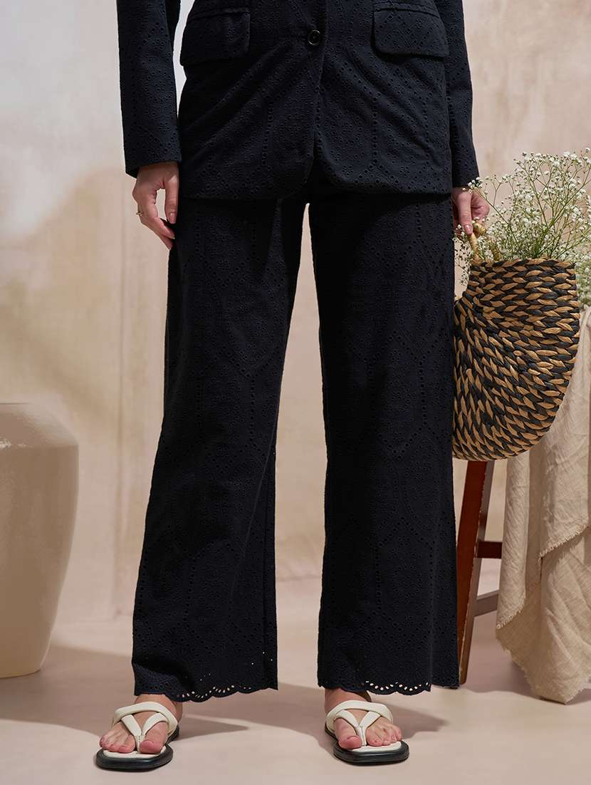 women black cotton chinos trouser - 22471228 -  Standard Image - 2