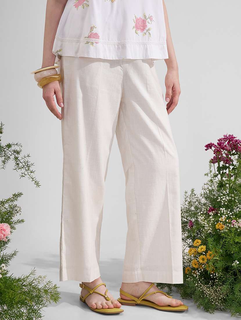 women white cotton chinos trouser - 22471230 -  Standard Image - 2