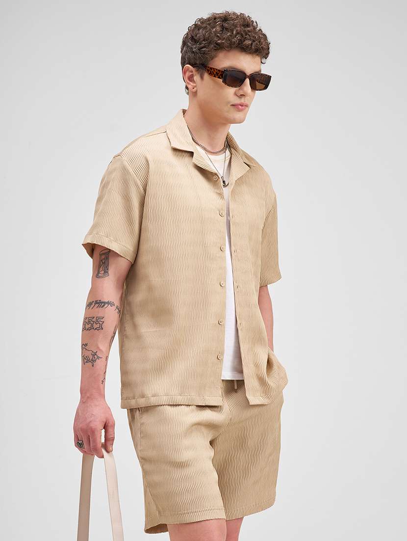 men polyester plain co-ord set - 22471281 -  Standard Image - 2