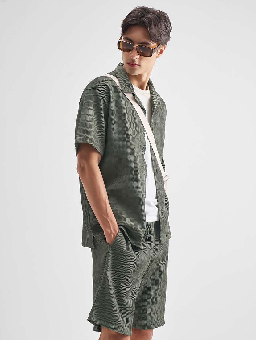 men polyester plain co-ord set - 22471282 -  Standard Image - 2