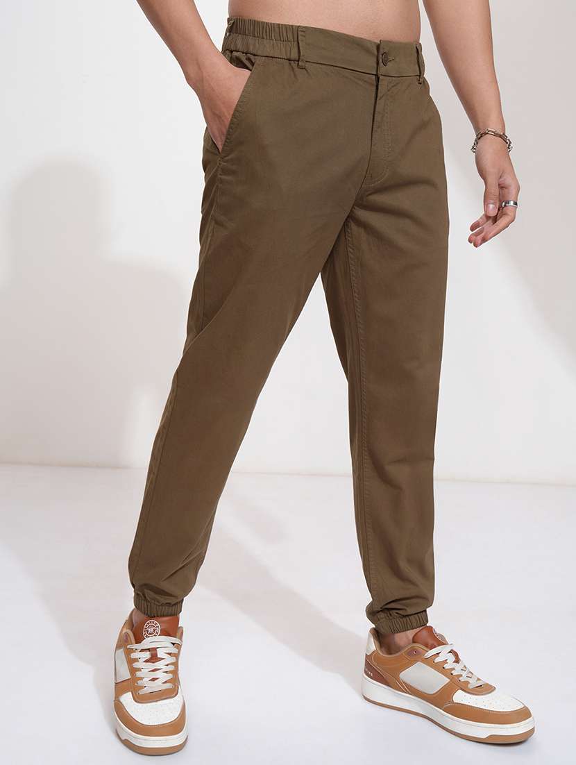 men brown cotton chinos casual trouser - 22471294 -  Standard Image - 2
