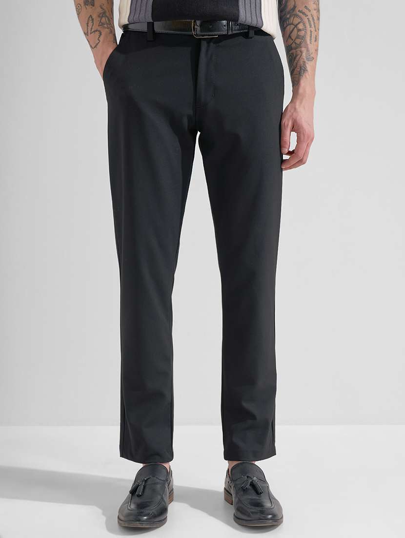 men polyester chinos casual trouser