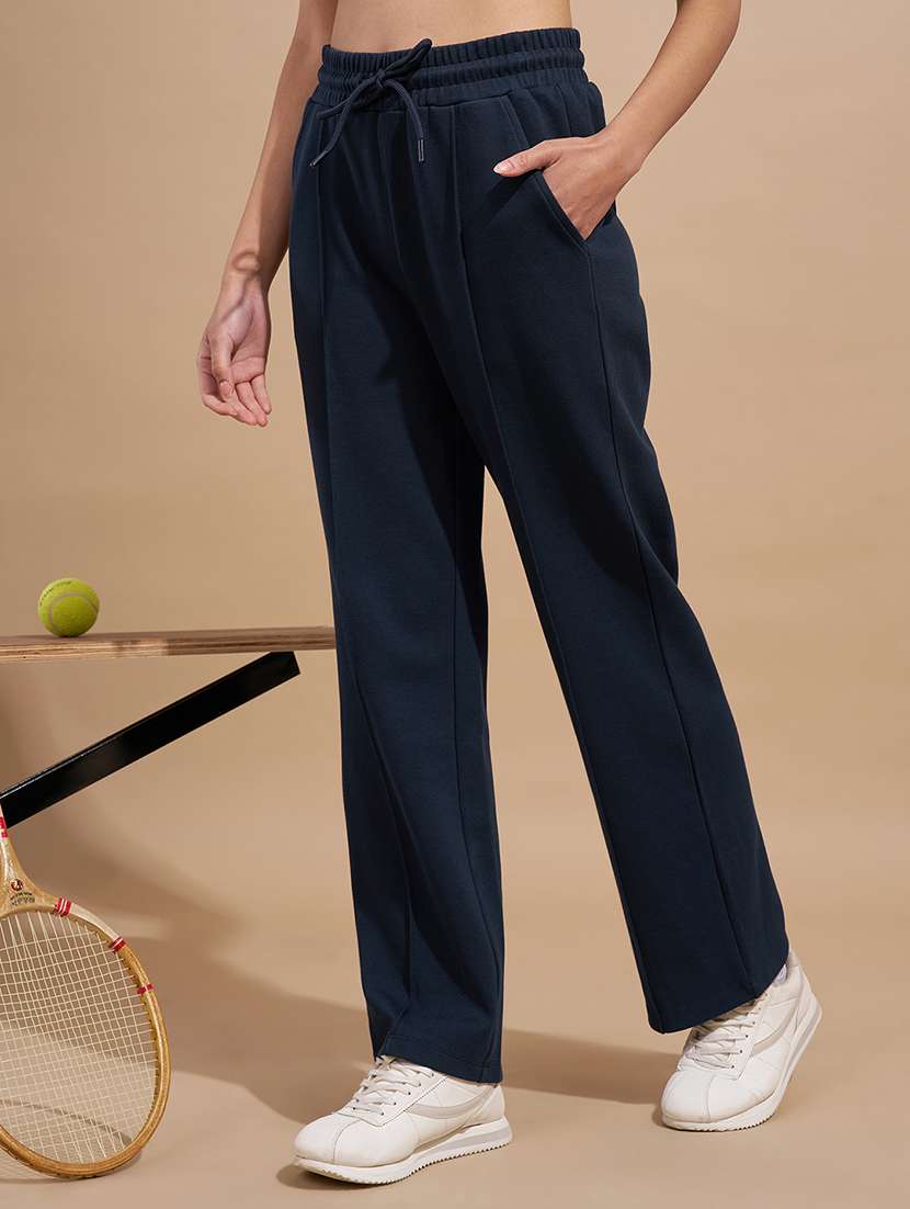 women navy blue cotton track pant - 22471344 -  Standard Image - 2