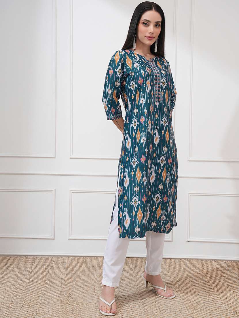 women green polyester a-line kurta - 22471402 -  Standard Image - 2