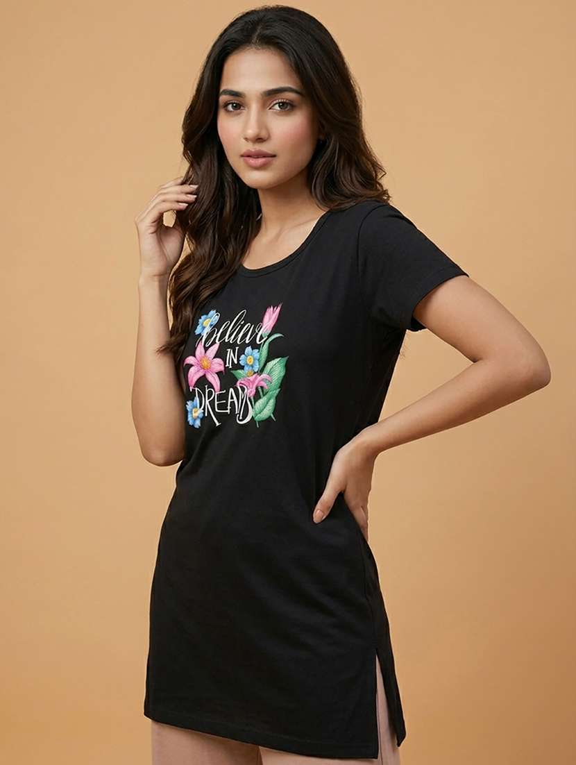 women printed short sleeve loungwear t-shirt - 22471519 -  Standard Image - 2