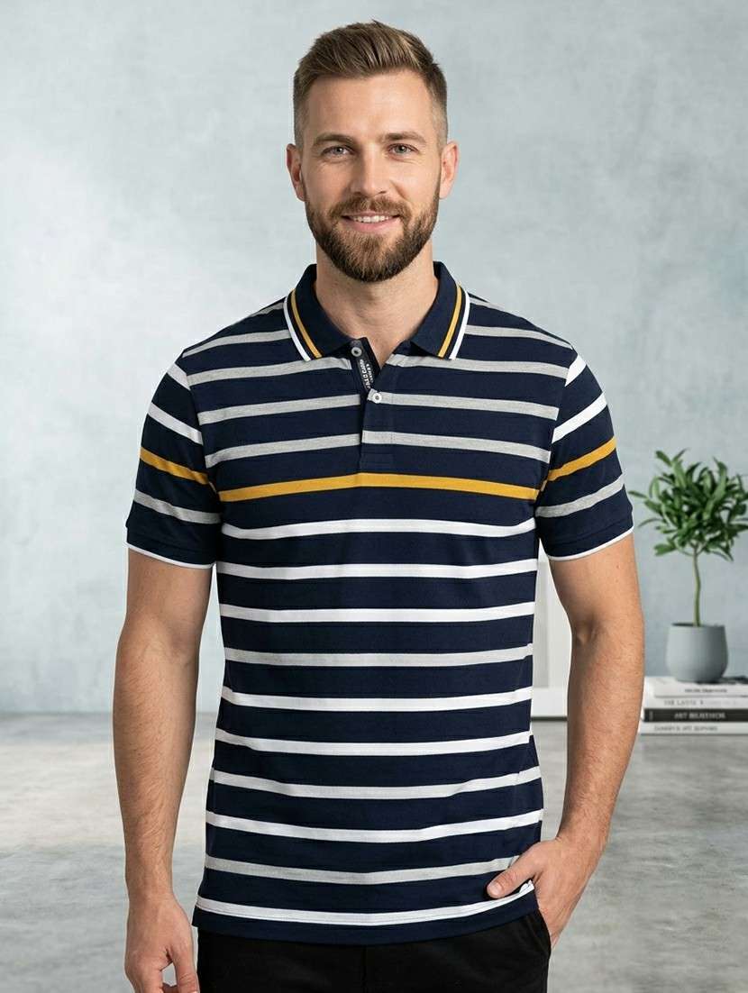men multi colored cotton blend color block t-shirt