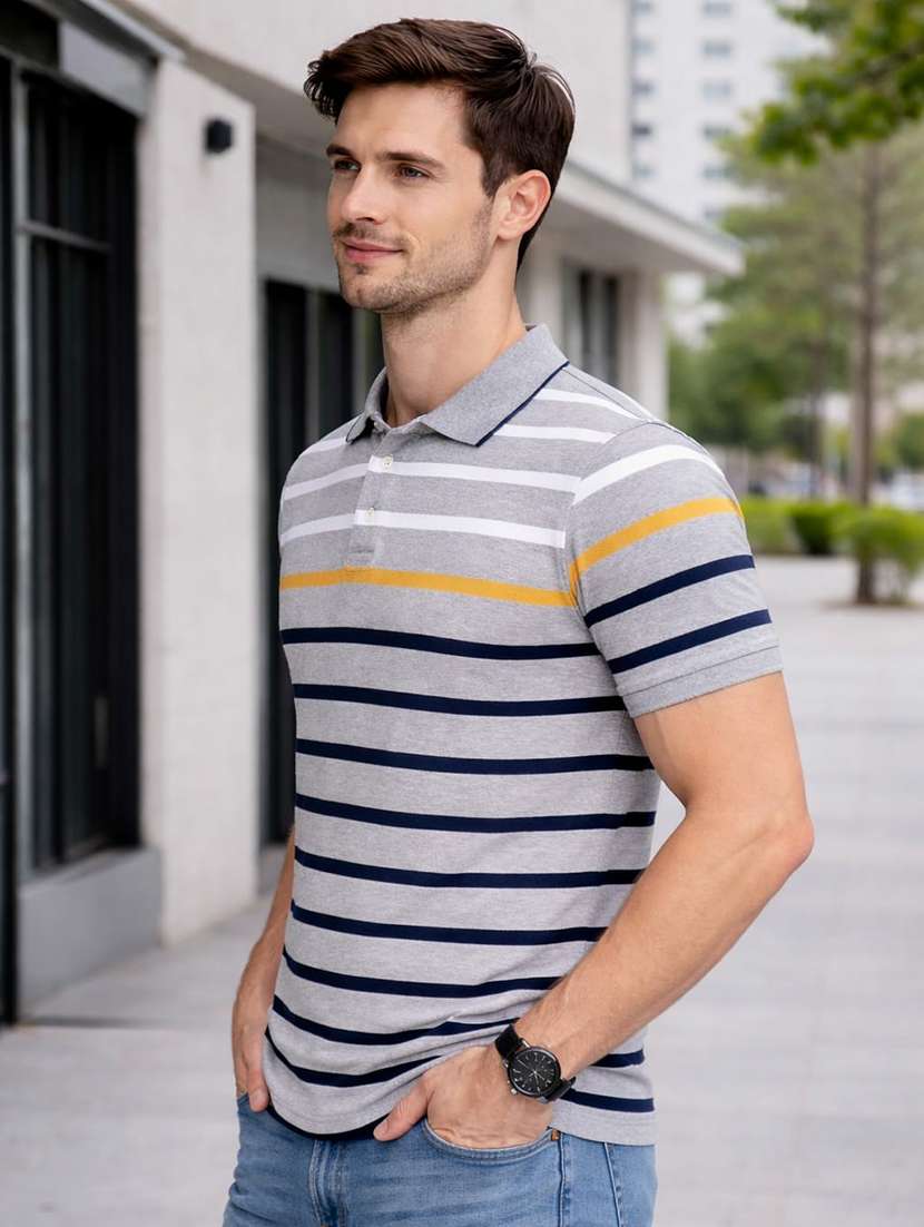 men multi colored cotton blend color block t-shirt - 22471574 -  Standard Image - 2