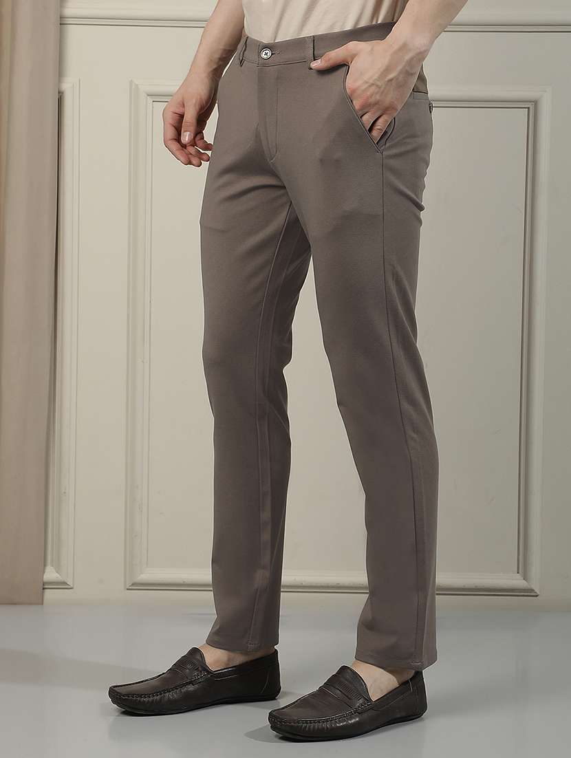 men solid mid rise chinos casual trouser - 22471616 -  Standard Image - 2
