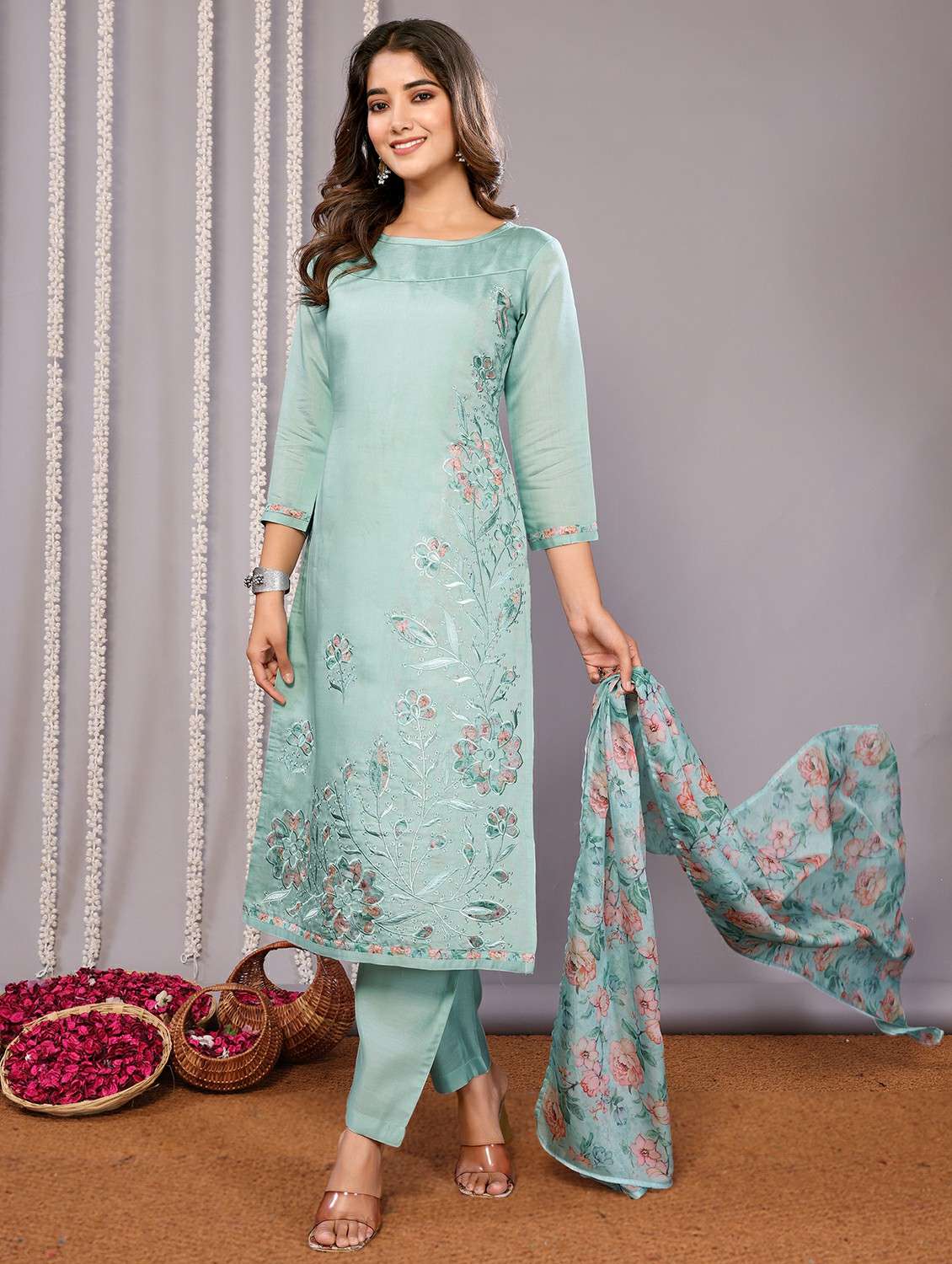 women blue suit set - 22471681 -  Standard Image - 2