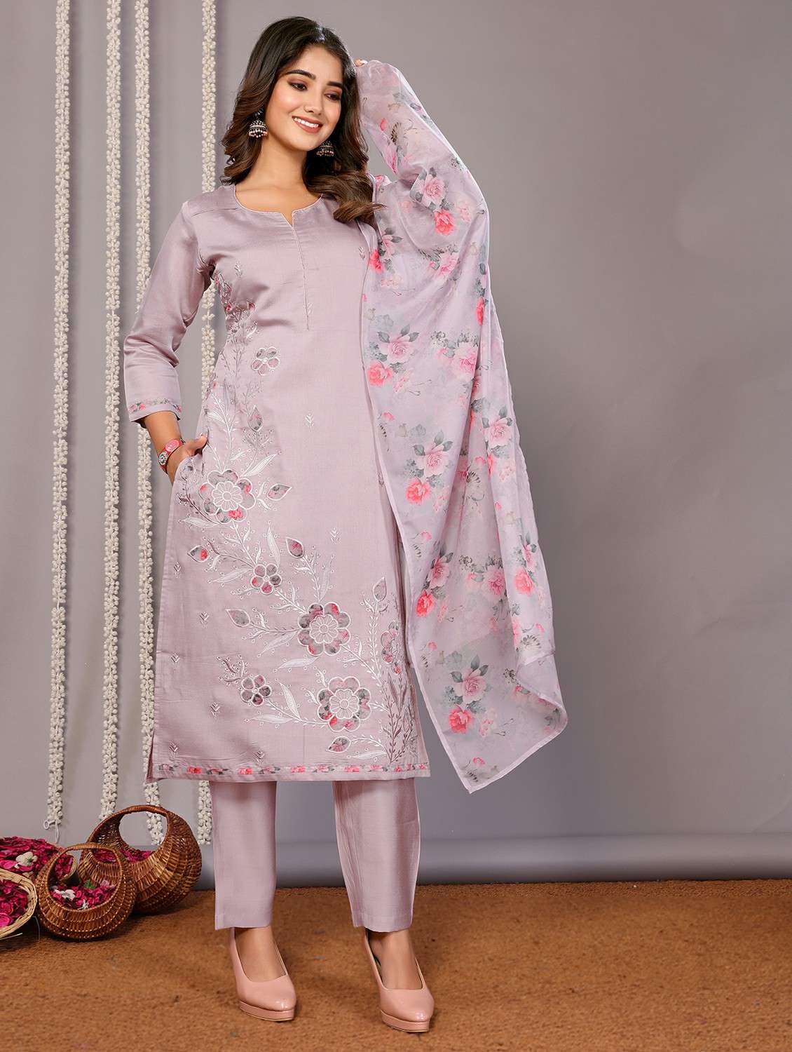 women lavender suit set - 22471684 -  Standard Image - 2