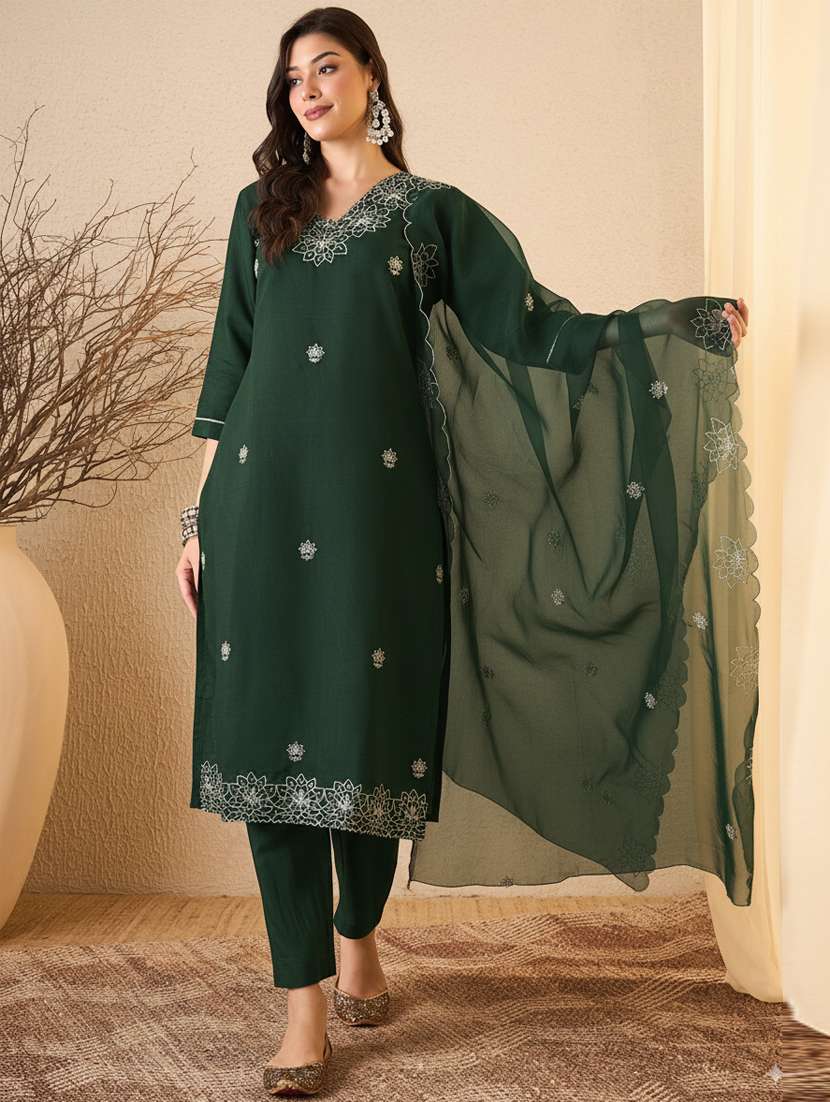 women olive suit set - 22471751 -  Standard Image - 2