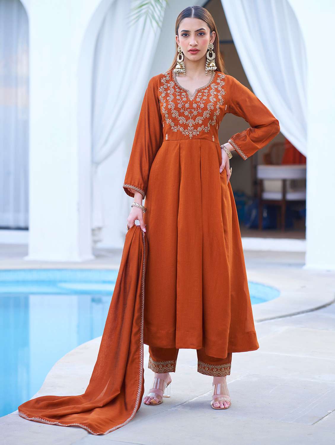 women rust suit set - 22471757 -  Standard Image - 2