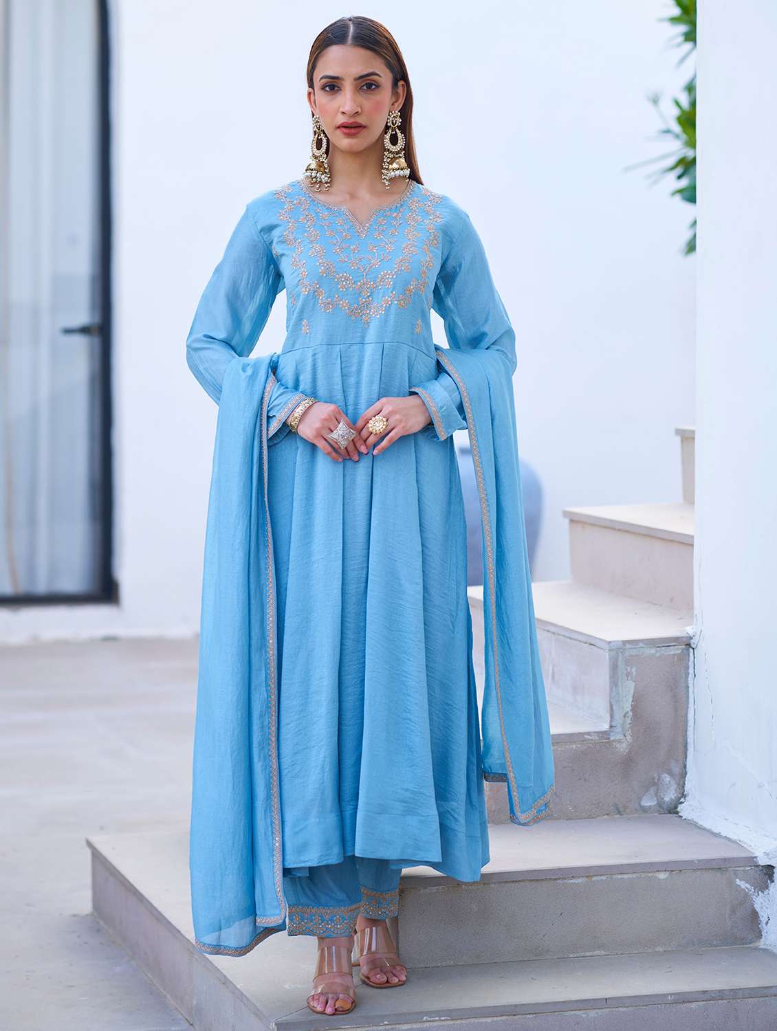 women blue suit set - 22471758 -  Standard Image - 2