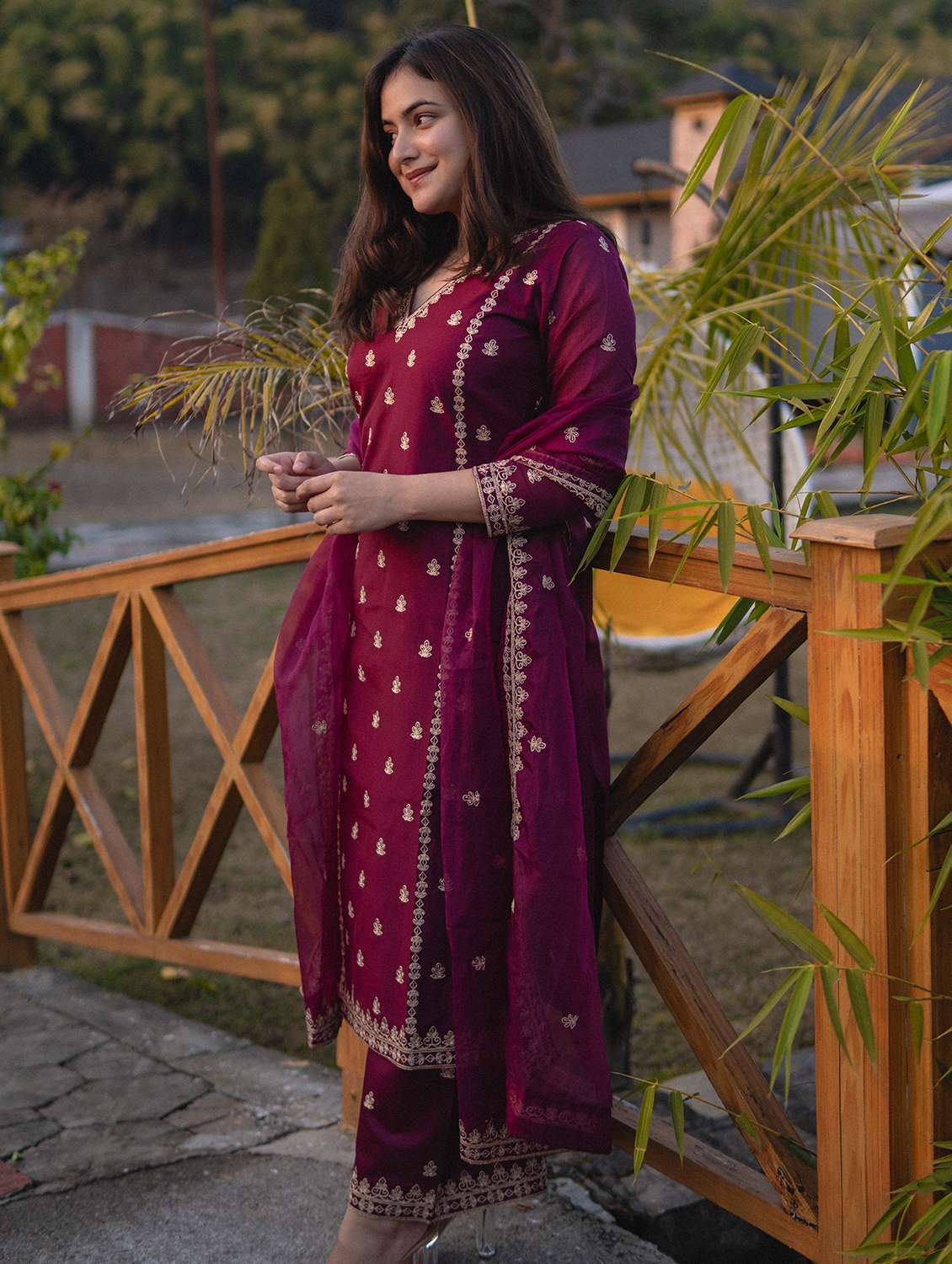 women embroidered three quarter sleeves kurta pant set with dupatta - 22471830 -  Standard Image - 2