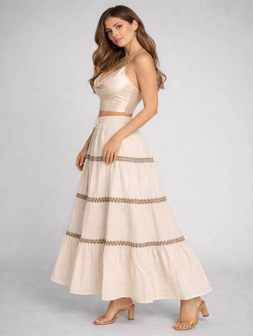 women self designed high rise flared skirt - 22471941 -  Standard Image - 2