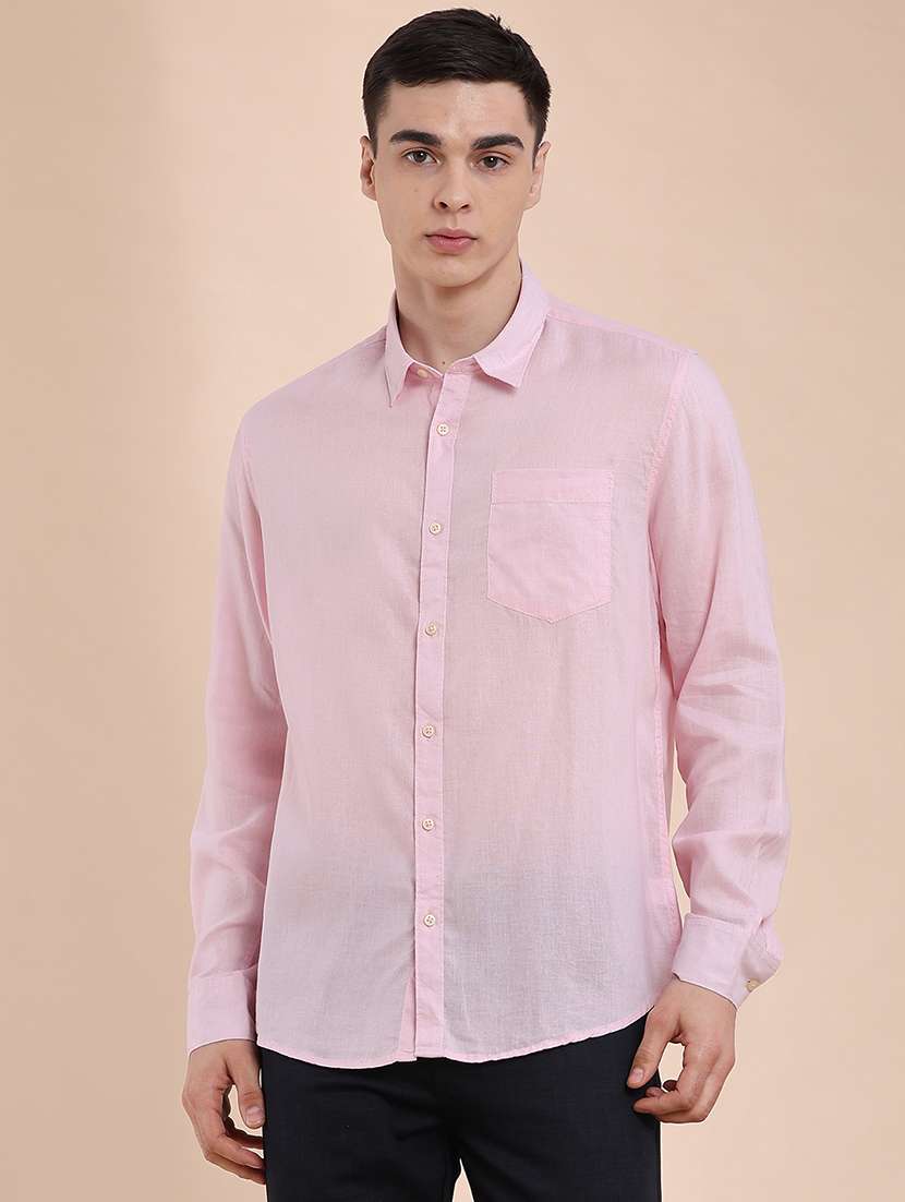 men solid long sleeve regular fit casual shirt - 22472020 -  Standard Image - 2