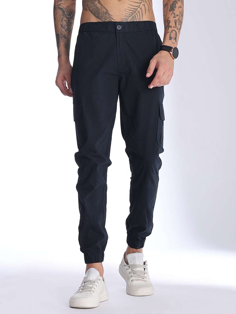 Men Solid Mid Rise Regular Fit Jogger - 22472210 -  Standard Image - 2