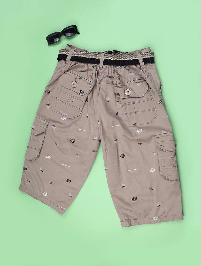 boys printed mid rise cargo three fourth shorts - 22472242 -  Standard Image - 2