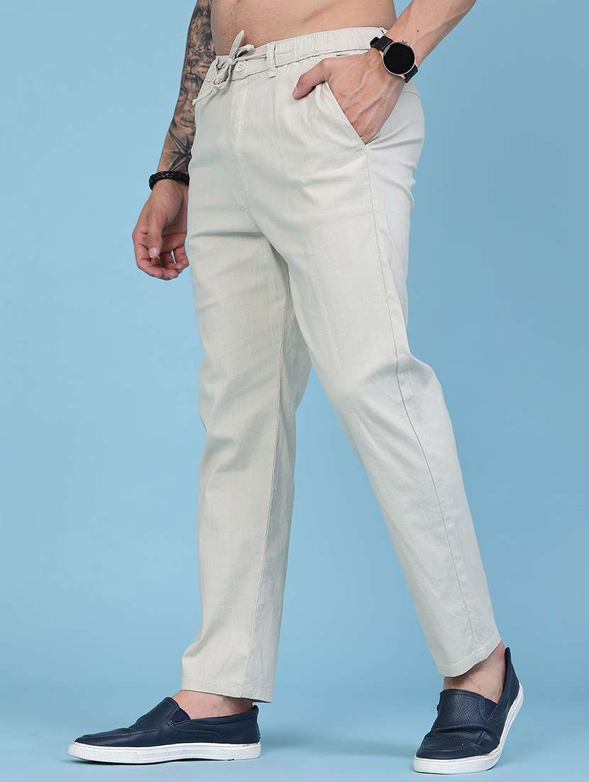 men solid mid rise flat front trouser - 22472282 -  Standard Image - 2