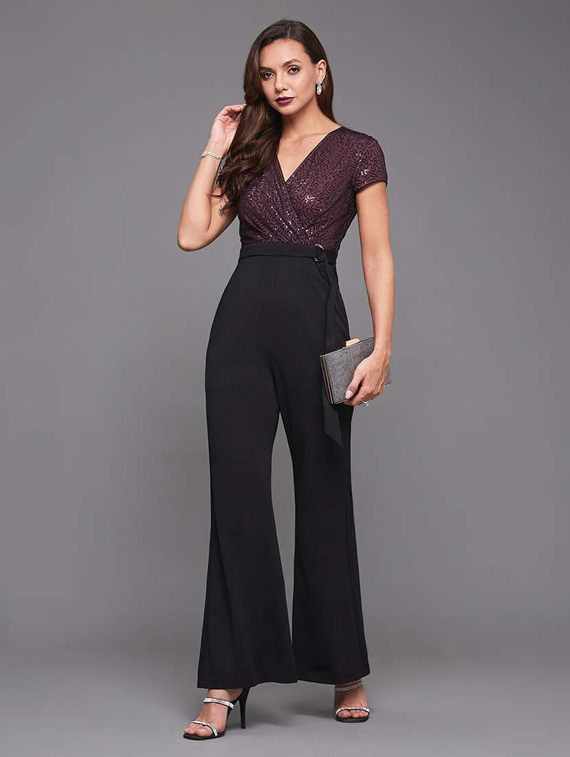 women black polyester full leg jumpsuit - 22472396 -  Standard Image - 2